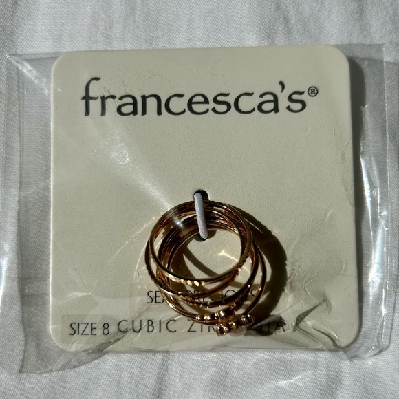 NWT Francesca’s Collection Britney Semi-Precious Ring Set Size 8 NWT - Picture 4 of 5